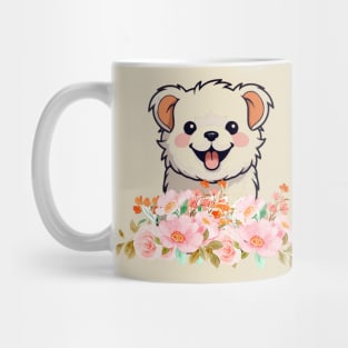 Dog in flowers Mug